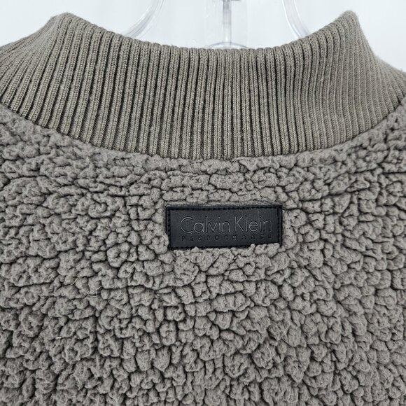 Calvin Klein Performance Vest Womens Medium Sherpa Fleece Zip Pockets Windproof - Picture 7 of 11